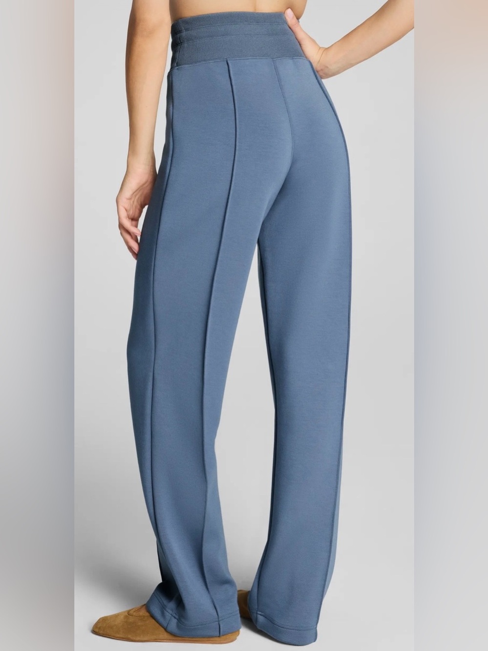Spanx Air Essentials Blue Luxe Straight Leg Pants, Size XL - Picture 2 of 7